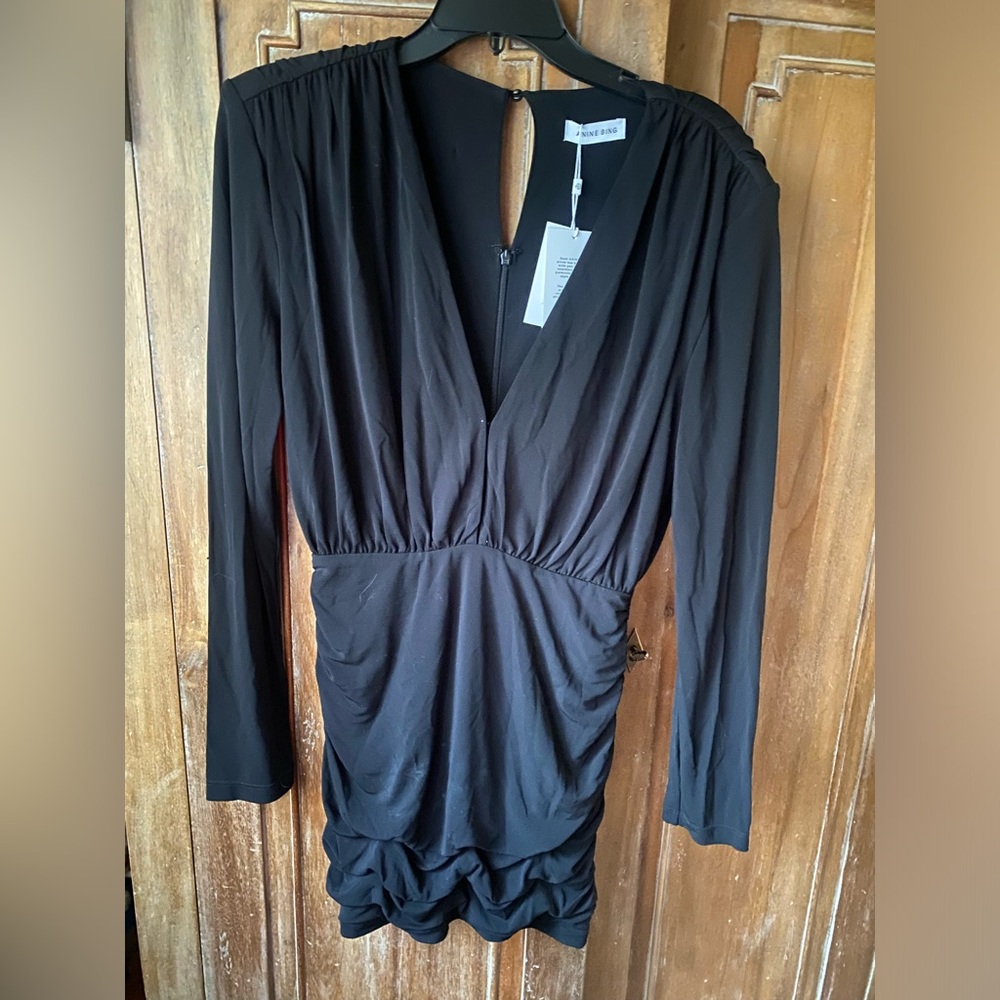 Anine Bing padded shoulder dress